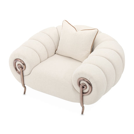 Cloche Beige/Dark Bronz Matching Chair from Michael Amini - Luna Furniture