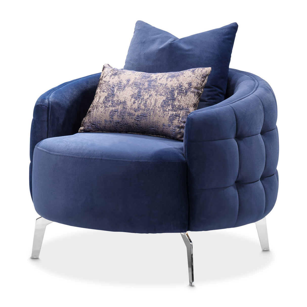 Celine Silver Chair Indigo Silver from Michael Amini - Luna Furniture
