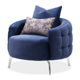 Celine Silver Chair Indigo Silver from Michael Amini - Luna Furniture