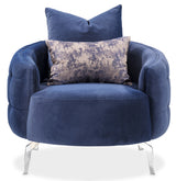 Celine Silver Chair Indigo Silver from Michael Amini - Luna Furniture
