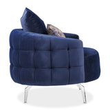 Celine Silver Chair Indigo Silver from Michael Amini - Luna Furniture