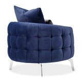 Celine Silver Chair Indigo Silver from Michael Amini - Luna Furniture