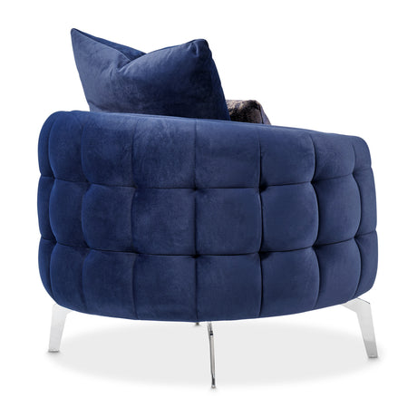 Celine Silver Chair Indigo Silver from Michael Amini - Luna Furniture