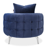 Celine Silver Chair Indigo Silver from Michael Amini - Luna Furniture