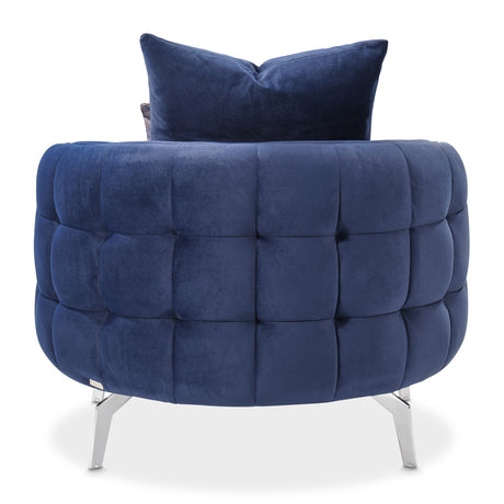 Celine Silver Chair Indigo Silver from Michael Amini - Luna Furniture