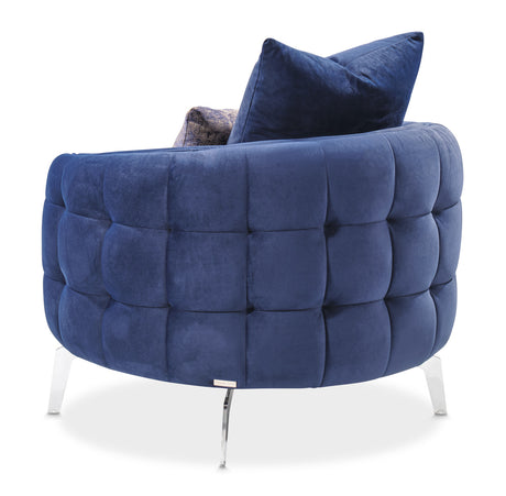 Celine Silver Chair Indigo Silver from Michael Amini - Luna Furniture