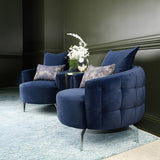 Celine Silver Chair Indigo Silver from Michael Amini - Luna Furniture