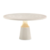 Carmela Shimmer Ivory Round Dining Table