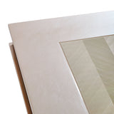 Carmela Shimmer Ivory Pedestal Dining Table from Michael Amini - Luna Furniture