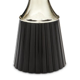 Carmela Glossy Charcoal Sand Pedestal Dining Table from Michael Amini - Luna Furniture