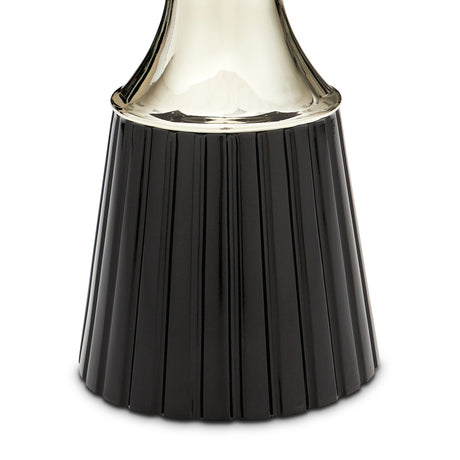 Carmela Glossy Charcoal Sand Pedestal Dining Table from Michael Amini - Luna Furniture