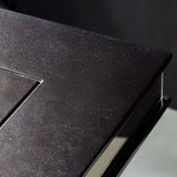 Carmela Glossy Charcoal Sand Pedestal Dining Table from Michael Amini - Luna Furniture
