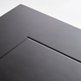 Carmela Glossy Charcoal Sand Pedestal Dining Table from Michael Amini - Luna Furniture