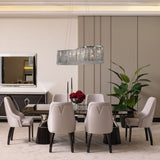 Carmela Glossy Charcoal Sand Pedestal Dining Table from Michael Amini - Luna Furniture