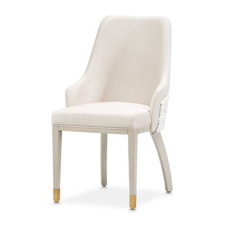 Carmela Shimmer Ivory Dining Arm Chair from Michael Amini - Luna Furniture