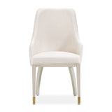 Carmela Shimmer Ivory Dining Arm Chair from Michael Amini - Luna Furniture
