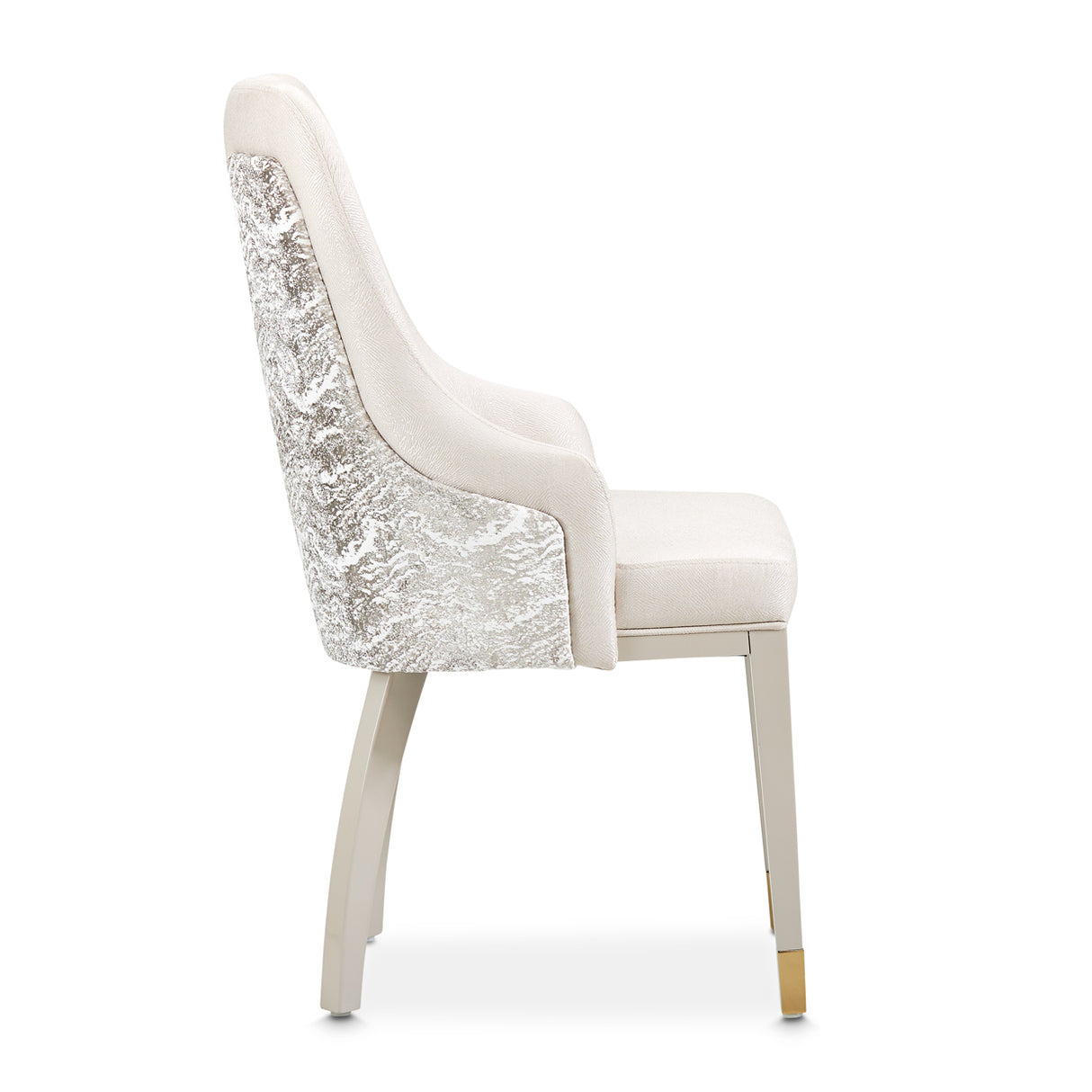 Carmela Shimmer Ivory Dining Arm Chair from Michael Amini - Luna Furniture