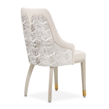 Carmela Shimmer Ivory Dining Arm Chair from Michael Amini - Luna Furniture