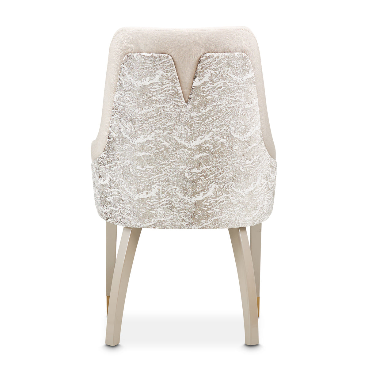 Carmela Shimmer Ivory Dining Arm Chair from Michael Amini - Luna Furniture