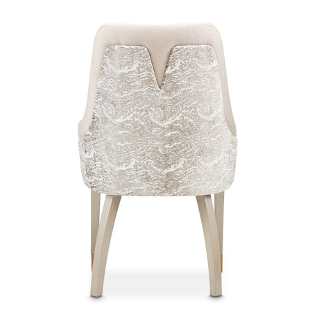Carmela Shimmer Ivory Dining Arm Chair from Michael Amini - Luna Furniture