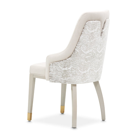 Carmela Shimmer Ivory Dining Arm Chair from Michael Amini - Luna Furniture