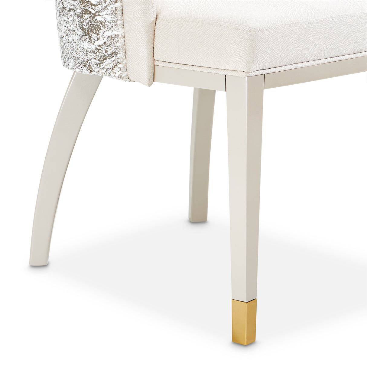 Carmela Shimmer Ivory Dining Arm Chair from Michael Amini - Luna Furniture