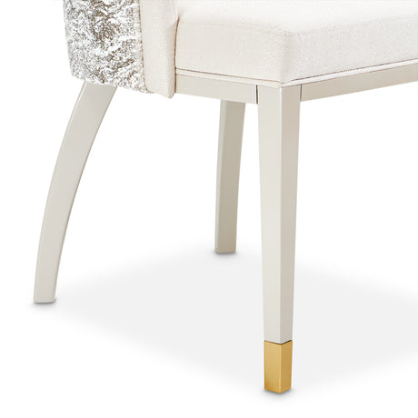 Carmela Shimmer Ivory Dining Arm Chair from Michael Amini - Luna Furniture