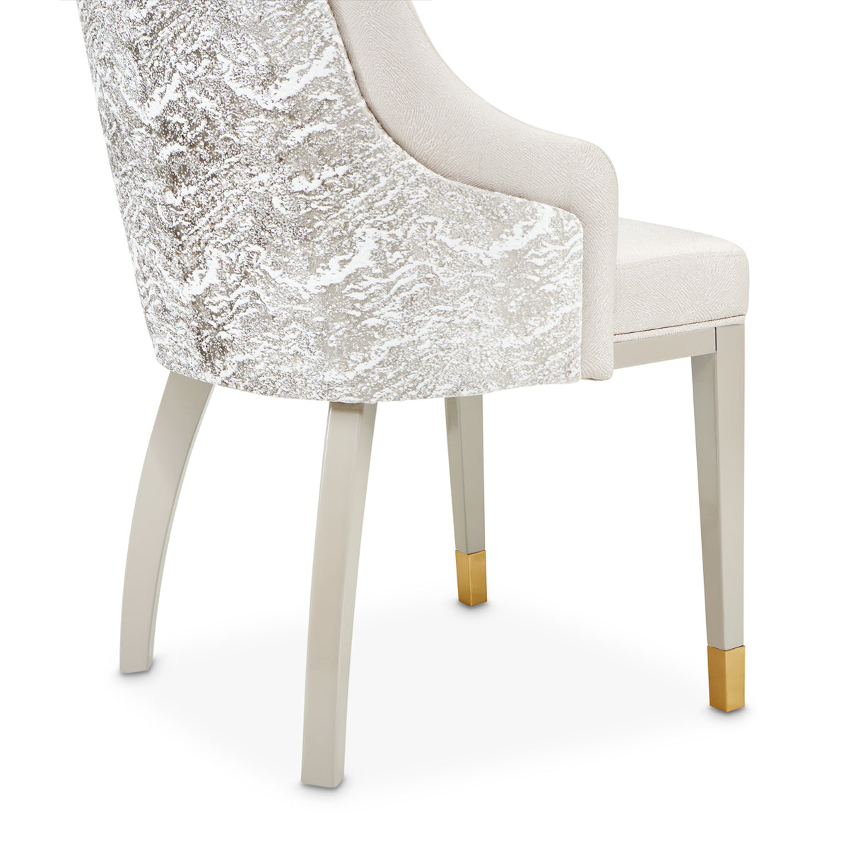Carmela Shimmer Ivory Dining Arm Chair from Michael Amini - Luna Furniture