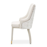 Carmela Shimmer Ivory Dining Arm Chair from Michael Amini - Luna Furniture