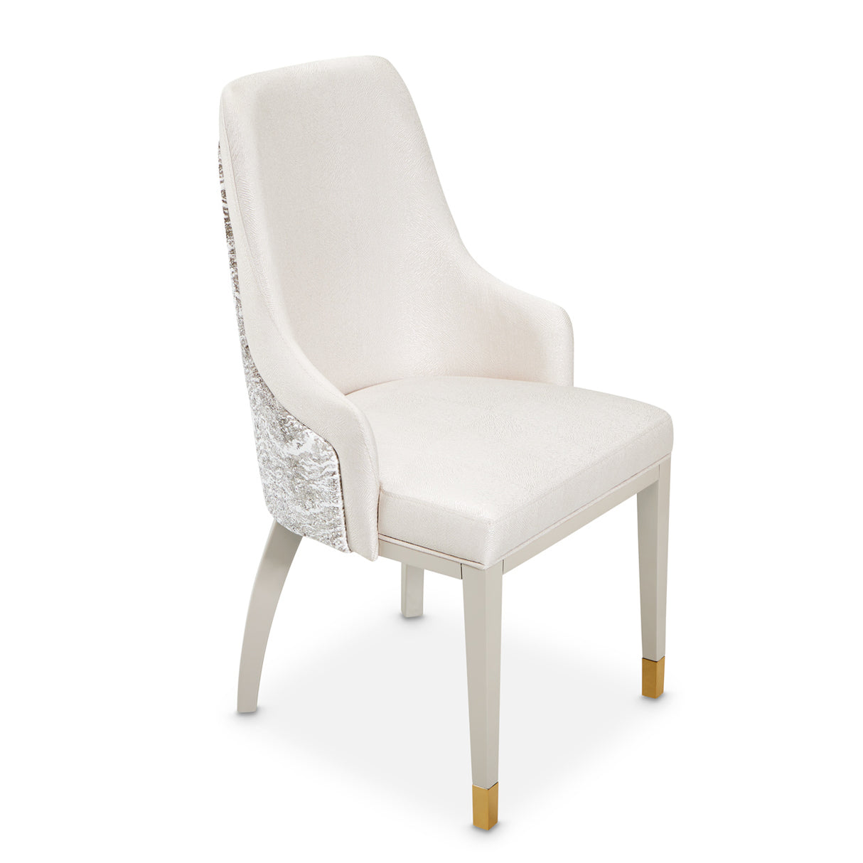 Carmela Shimmer Ivory Dining Arm Chair from Michael Amini - Luna Furniture