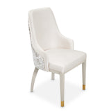 Carmela Shimmer Ivory Dining Arm Chair from Michael Amini - Luna Furniture