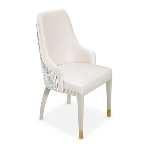Carmela Shimmer Ivory Dining Arm Chair from Michael Amini - Luna Furniture