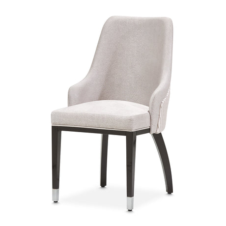 Carmela Glossy Charcoal Sand Dining Arm Chair from Michael Amini - Luna Furniture