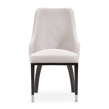 Carmela Glossy Charcoal Sand Dining Arm Chair from Michael Amini - Luna Furniture