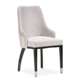 Carmela Glossy Charcoal Sand Dining Arm Chair from Michael Amini - Luna Furniture