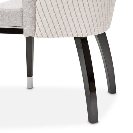 Carmela Glossy Charcoal Sand Dining Arm Chair from Michael Amini - Luna Furniture