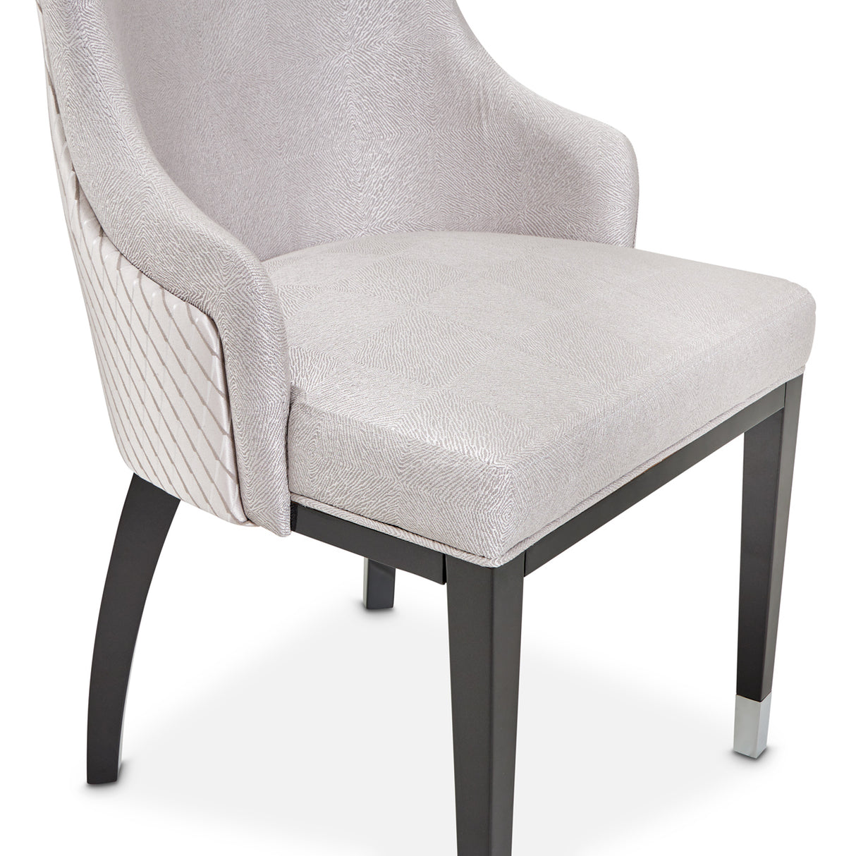 Carmela Glossy Charcoal Sand Dining Arm Chair from Michael Amini - Luna Furniture