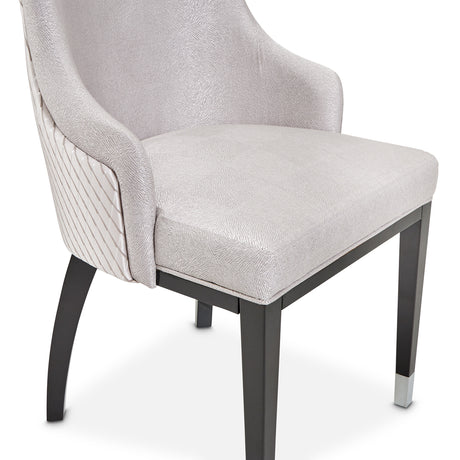 Carmela Glossy Charcoal Sand Dining Arm Chair from Michael Amini - Luna Furniture