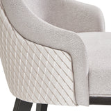 Carmela Glossy Charcoal Sand Dining Arm Chair from Michael Amini - Luna Furniture