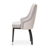 Carmela Glossy Charcoal Sand Dining Arm Chair from Michael Amini - Luna Furniture