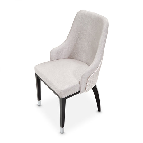 Carmela Glossy Charcoal Sand Dining Arm Chair from Michael Amini - Luna Furniture
