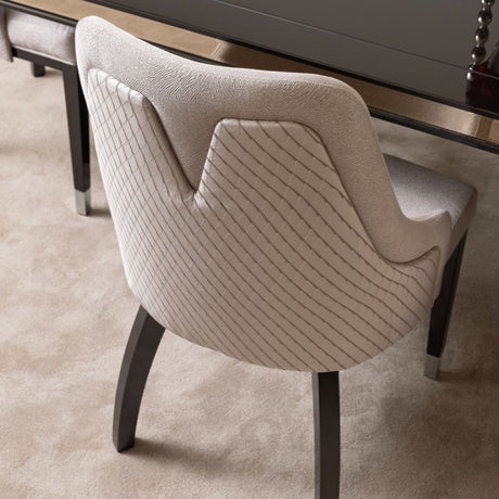 Carmela Glossy Charcoal Sand Dining Arm Chair from Michael Amini - Luna Furniture