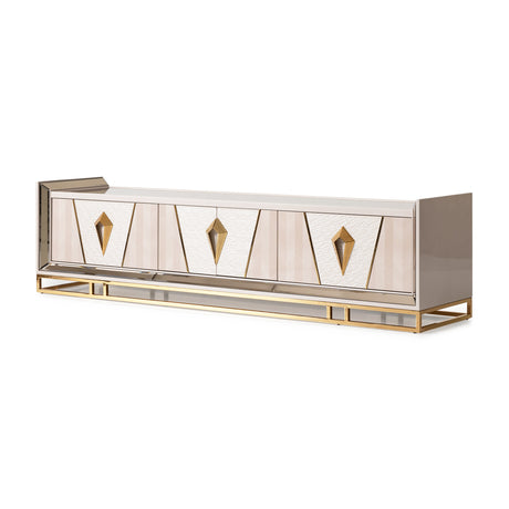 Carmela Shimmer Ivory Media Cabinet from Michael Amini - Luna Furniture