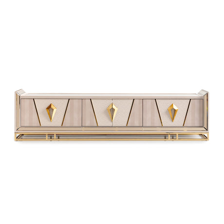 Carmela Shimmer Ivory Media Cabinet from Michael Amini - Luna Furniture