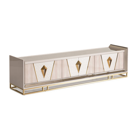 Carmela Shimmer Ivory Media Cabinet from Michael Amini - Luna Furniture
