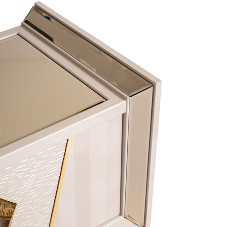 Carmela Shimmer Ivory Media Cabinet from Michael Amini - Luna Furniture