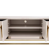 Carmela Shimmer Ivory Media Cabinet from Michael Amini - Luna Furniture