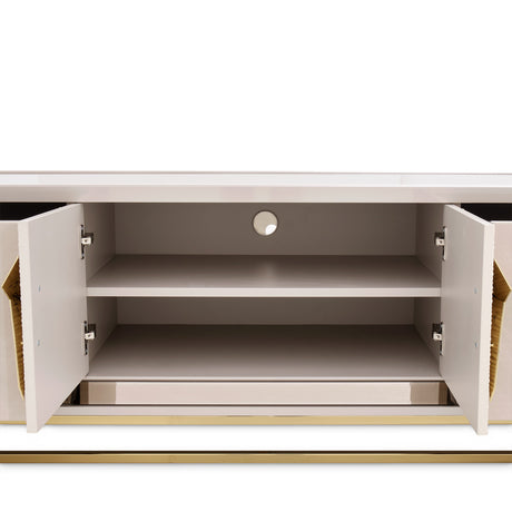 Carmela Shimmer Ivory Media Cabinet from Michael Amini - Luna Furniture