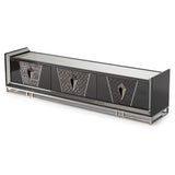 Carmela Glossy Charcoal Sand Media Cabinet from Michael Amini - Luna Furniture