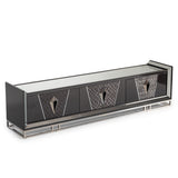 Carmela Glossy Charcoal Sand Media Cabinet from Michael Amini - Luna Furniture
